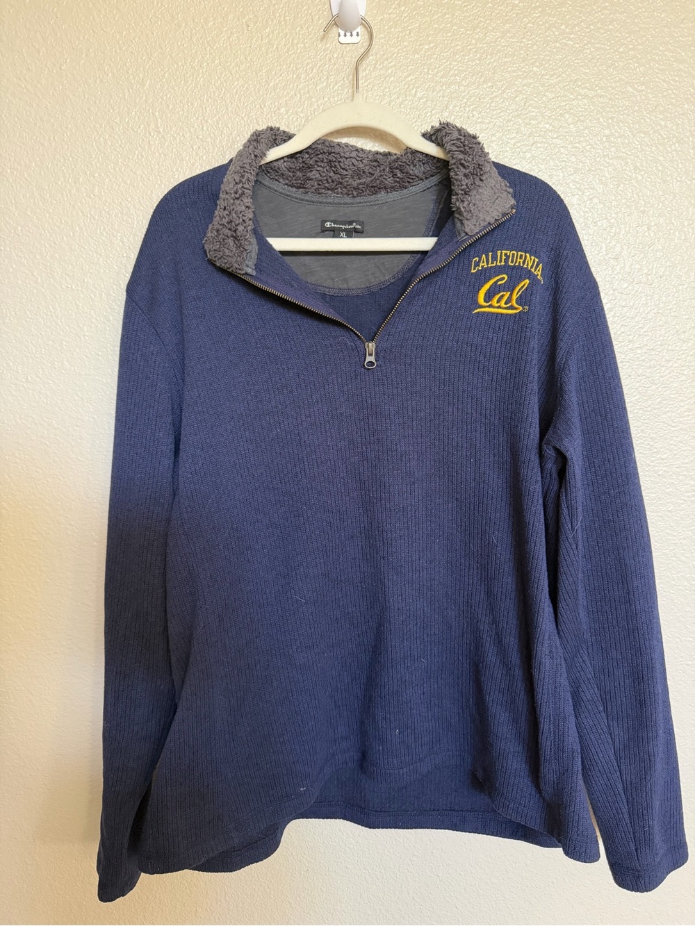 Champion Elite Cal Golden Bears Sherpa 1/4 Zip Pullover XL